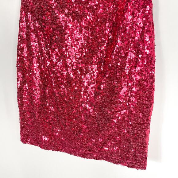 Superdown Stevie Sweetheart Mini Dress Strapless Fuchsia Pink Sequin Sz S - Picture 7 of 12